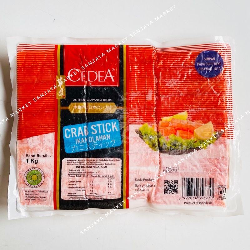 Cedea Crab Stick 1kg Stik Kepiting Daging Steamboat Enak Murah Ready