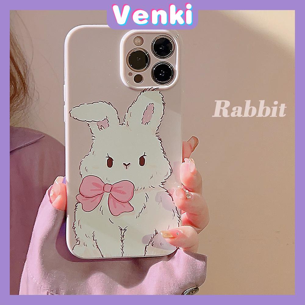 VENKI - For iPhone 11 iPhone Case Cream Glossy Soft Case TPU Shockproof Camera Cover Protection Cute Bunny Compatible with iPhone 14 13 Pro max 12 Pro Max xr xs max 7Plus 8Plus