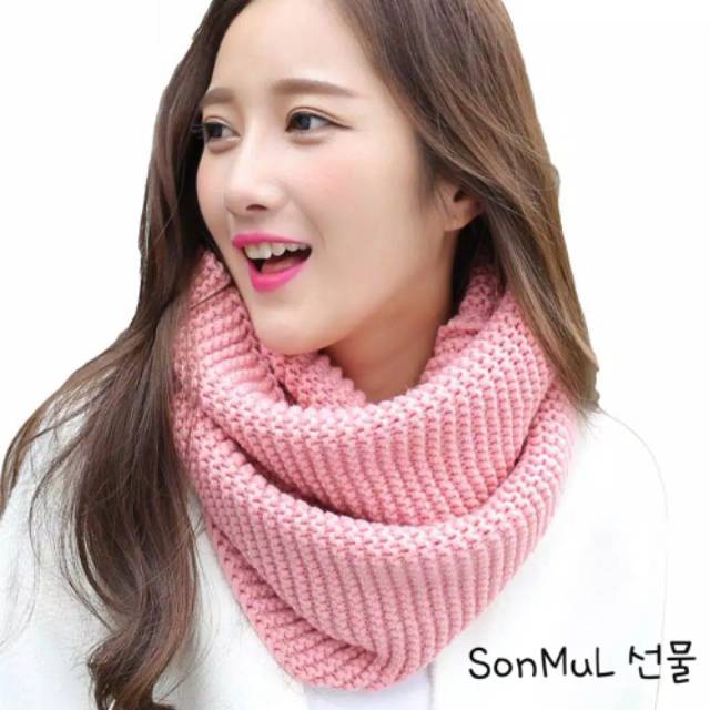 WOMAN WINTER NECK INFINITY SCARF SHAWL SYAL LEHER WANITA MUSIM DINGIN GUGUR