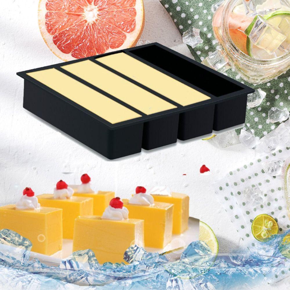 [Elegan] Ice Cube Tray 4grid Food Grade Wine Ice Cream Popsicle Rumah Tangga Pembuat Es