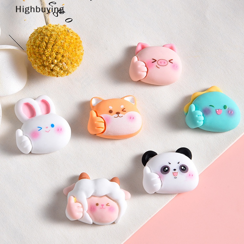 Hbid 10pcs Resin Mini Dekorasi Kartun Hewan Datar Kembali DIY Bahan Craft Aksesoris Untuk Phone Case Kue Mobil Dekorasi Rumah Glory