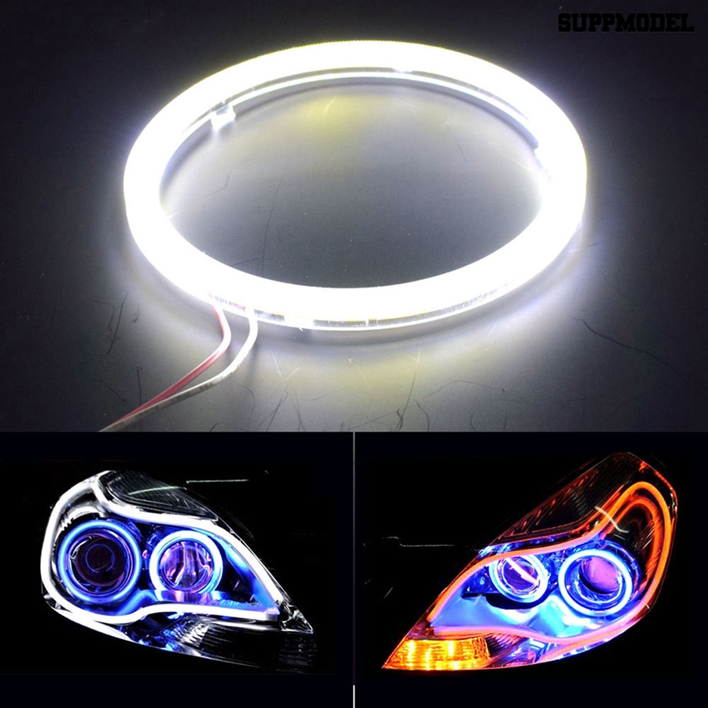 [SM Otomatis] 2Pcs/Set 9-14V COB LED Angel Eyes Mobil Auto Kendaraan Rings Head Light Bulb Lamp