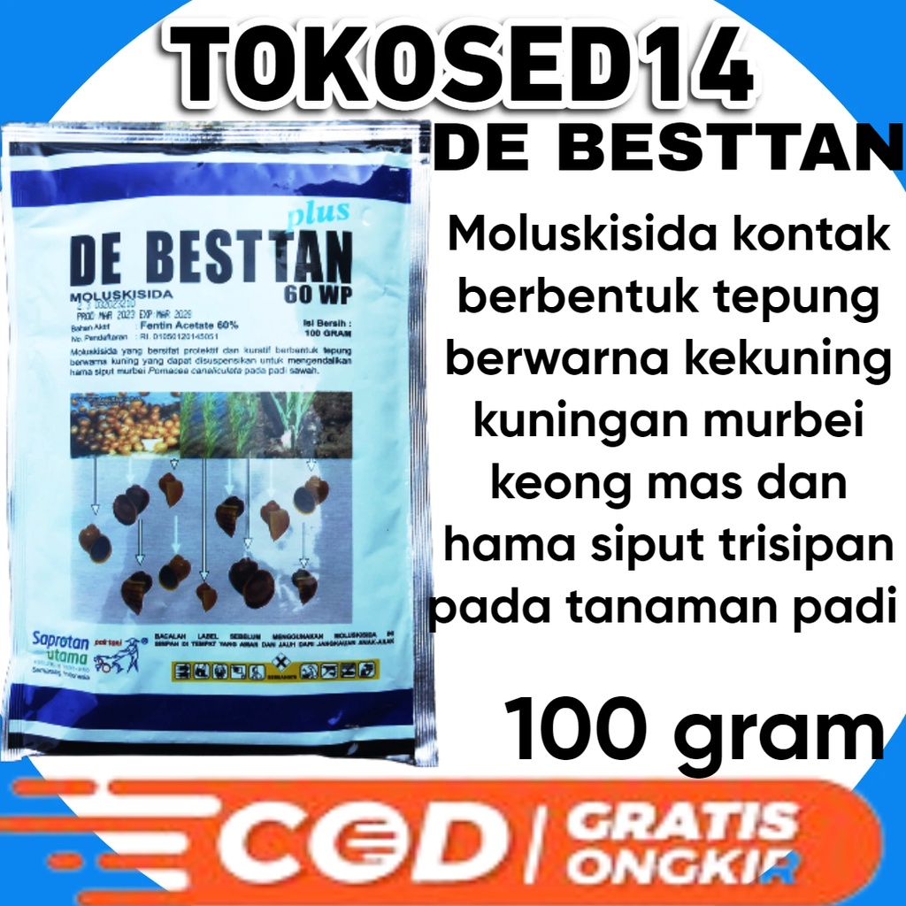 DE BESTTAN 60 wp moluskisida 100 gram debestan de bestan racun keong sawah obat kol sawah