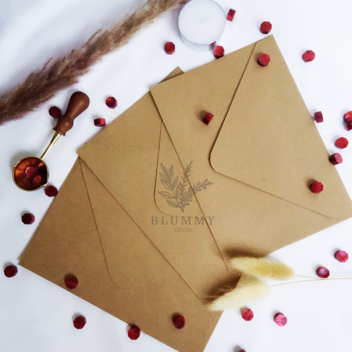 

Amplop cokelat Kartu Ucapan Vintage Amplop Vintage Wax Seal Stamp