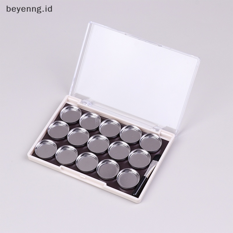 Beyen 1Pc Palet Kosmetik Magnetik Kotak Makeup DIY Dengan 15kisi Plat Besi Dan Brush ID