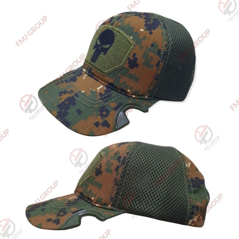 Topi Coak Tactical Punisher Premium / Topi Tactical Punisher Baseball Cap / Topi Baseball Coak Punisher - Loreng Marpat