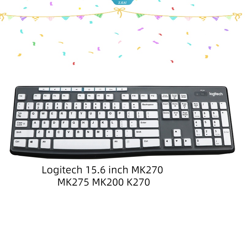 Pelindung Keyboard PC Tahan Air Ultra Tipis Untuk Logitech 15.6 Inch MK270 MK275 MK200 K270 Full Coverage Keyboard Silicone Cover Film Tahan Debu [ZK]