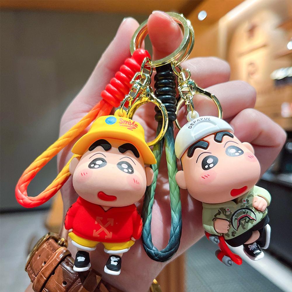 Timekey Lucu Kartun Anime Figurine Gantungan Kunci Wanita Pria Anime Pasangan Keyrings Handbags Charms Untuk Pesta Ulang Tahun Anak M2X4