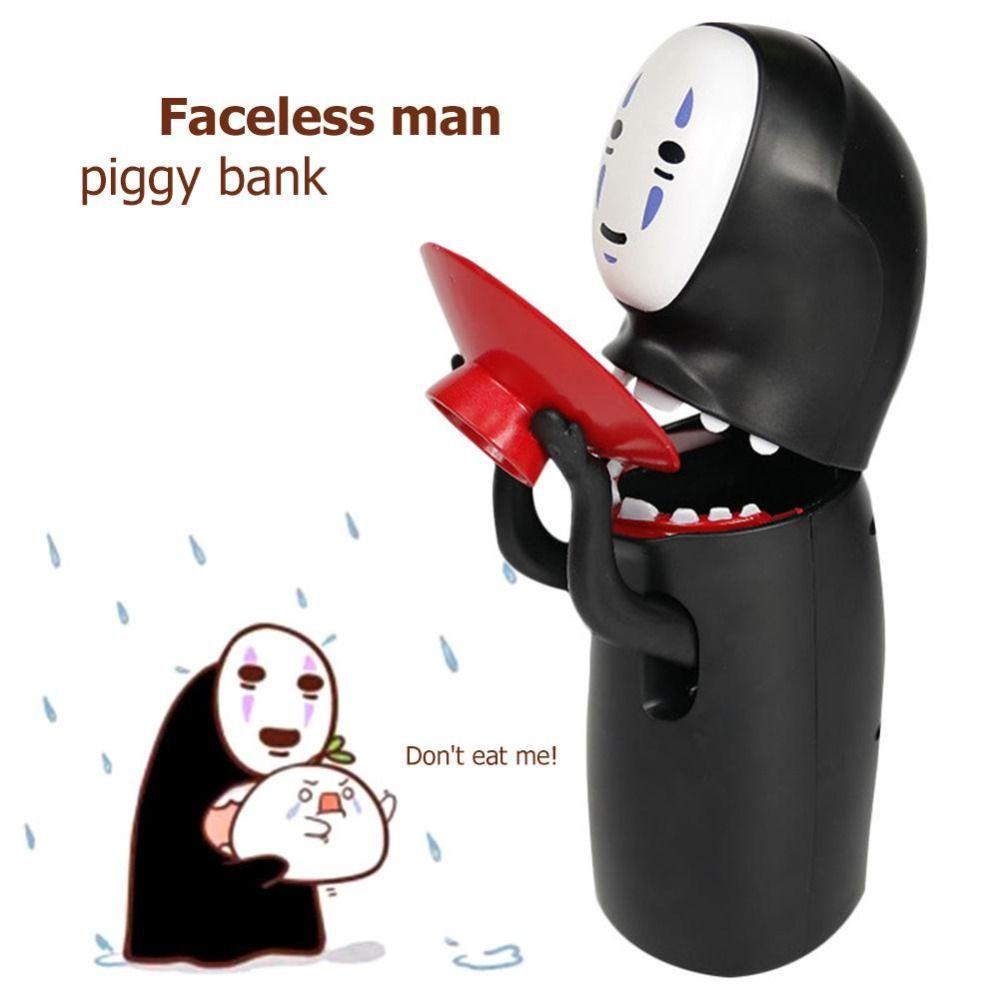 Lanfy No-Face Piggy Bank Hadiah Ulang Tahun Kartun Figure Boneka Ada Wajah Man Menabung Uang Cash Box Koin Makan Otomatis