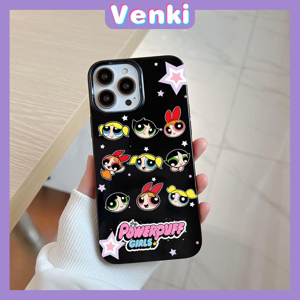 VENKI - For iPhone 11 iPhone Case Black Glossy TPU Soft Case Shockproof Protection Camera Cute Cartoon Character Avatar Compatible with iPhone 14 13 Pro max 12 Pro Max xr xs max 7