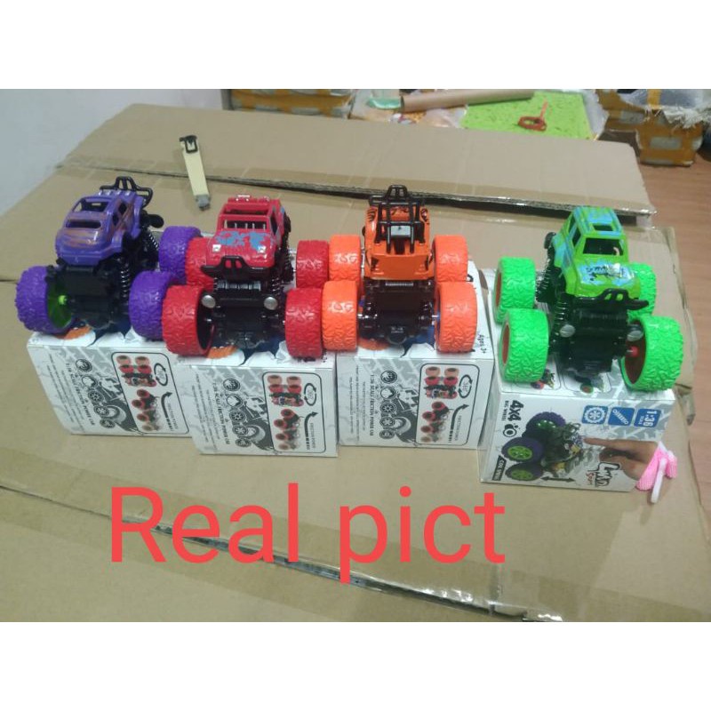 Mainan Anak Mobil Monster Zap Mainan Mobil Jip Off Road 4 Drive Inertial Bigfoot Mobil Anak Tanpa Baterai