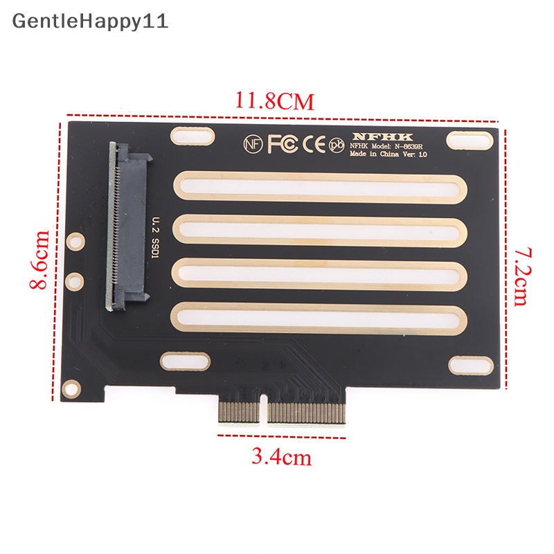 Gentlehappy U.2 SFF-8639 Ke PCI-E X4 3.0 Riser Card SFF-8639 Ke SSD Extension Adapter id