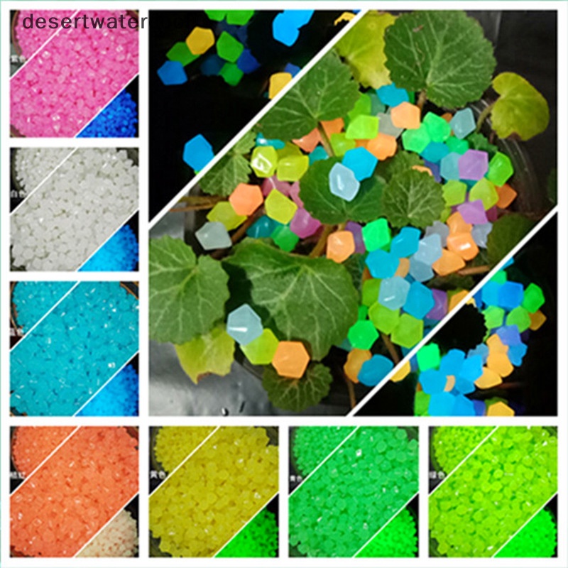 Deid 100Pcs Batu Bercahaya Taman Rumah Akuarium Lansekap Glow in the Dark Pebbles Martijn