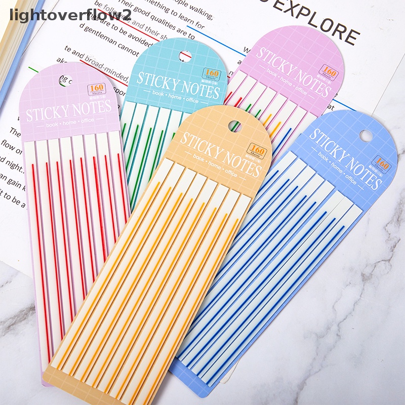[lightoverflow2] 60pcs Macaroon Color Horizontal Line Stiker Transparan Neon Indeks Tab Bendera Sticky Note Stationery Anak Hadiah Perlengkapan Kantor Sekolah [ID]