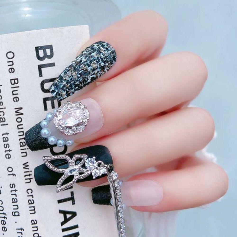 Mxbeauty Busur Kuku Berlian Imitasi Wanita Fashion Kupu-Kupu Manikur Aksesoris Jepang Nail Art Zirkon Nail Art Drills