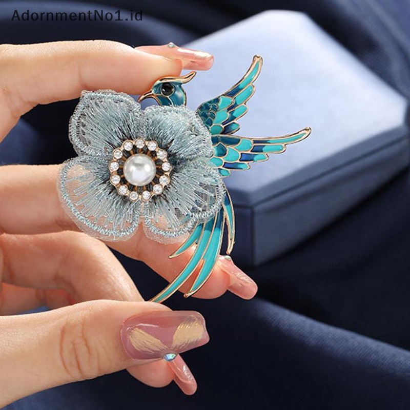 [AdornmentNo1] Fashion Bunga Mutiara Enamel Phoenix Burung Bros Pin Untuk Pakaian Wanita Aksesoris Pernikahan [ID]