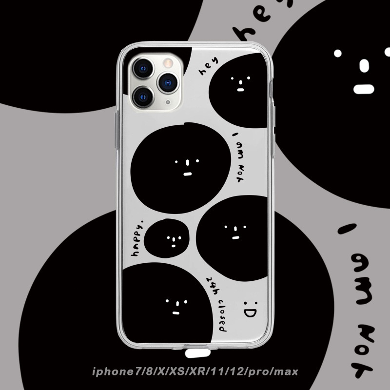 IPHONE Ins Desain Sederhana Transparan Lembut TPU Ponsel Case Cover Untuk Iphone7 8 PLUS X XR XS 11 12 13 14 MINI PRO MAX SE 2020