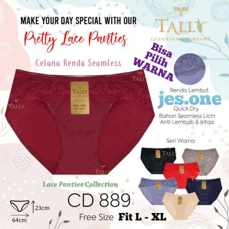 Tally 889 CD Celana Dalam Seamless Renda Fit L - XL  | SNR.official