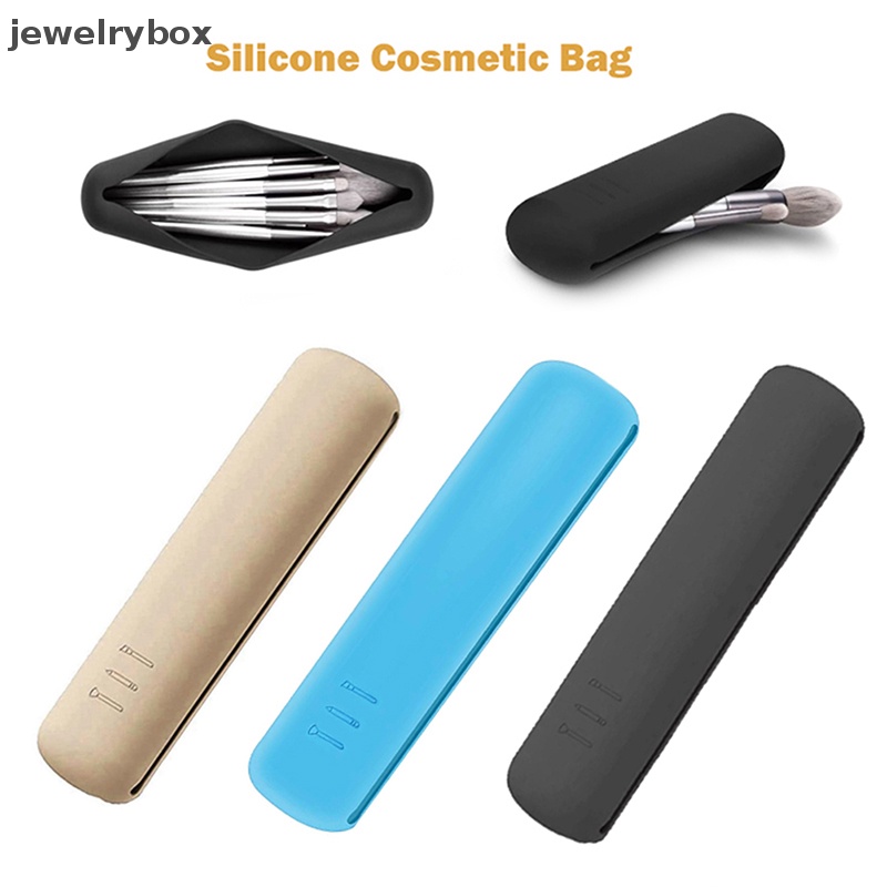 [jewelrybox] Kuas Make Up Silikon Portable Travel Makeup Case Tahan Air Tempat Brush Makeup Butik