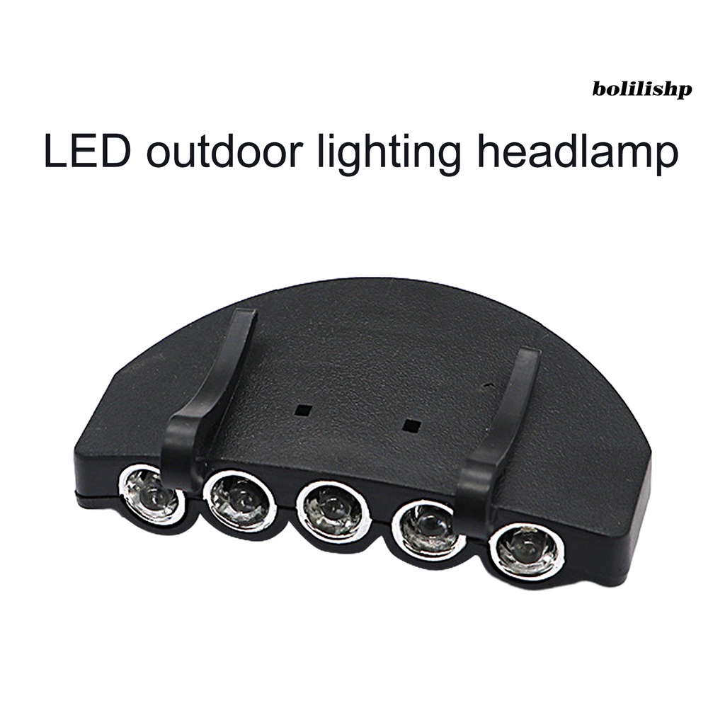 Bo-fishing Headlight Clip Type Hands-free Shockproof Hemat Energi Pemasangan Mudah Super Terang 5lampu Topi Pancing LED Kerja Headlamp Senter Kepala Untuk Camping