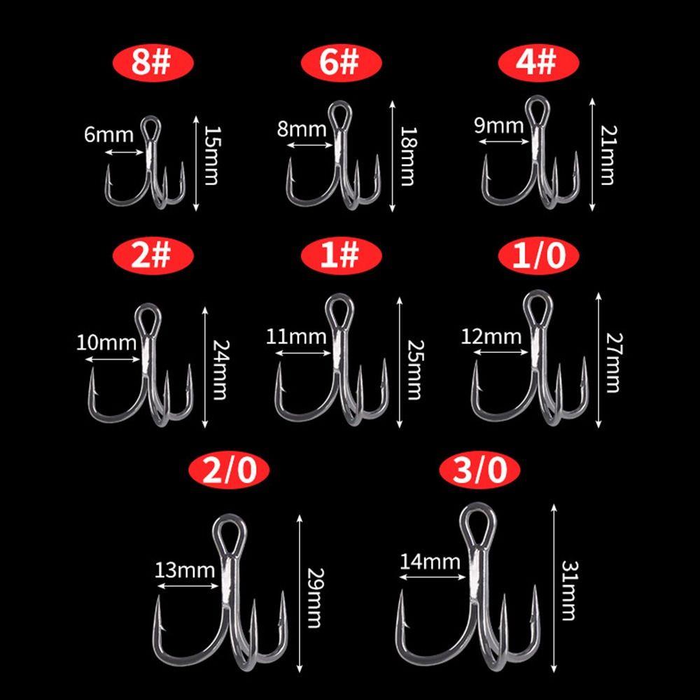 TOP 10pcs /Set Fishhooks Tahan Lama Hitam Nikel Memikat Diasah Treble Jig