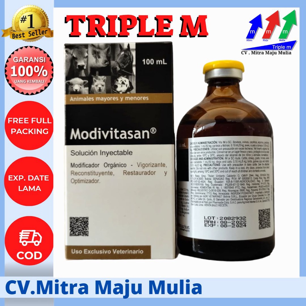 Modivitasan 100 ml - Multivitamin lengkap beserta asam amino, Dilengkapi penguat otot dan kandungan