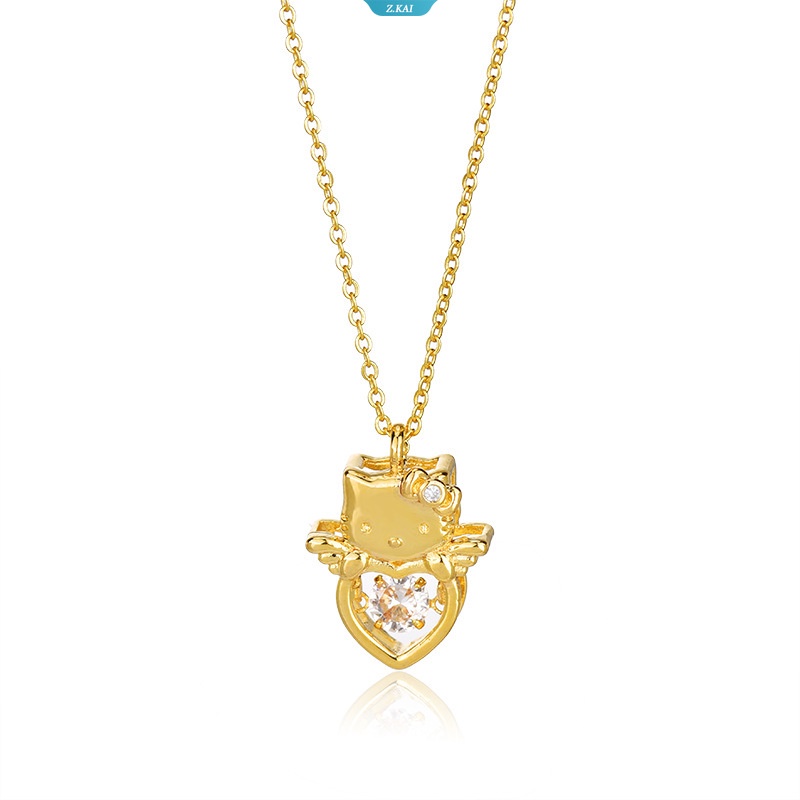 2023 Sanrio Hello Kitty Berlapis Emas Kalung Anime Kartun Gadis Indah Klavikula Rantai Liontin Pacar Kawaii Alloy Necklaces [ZK]