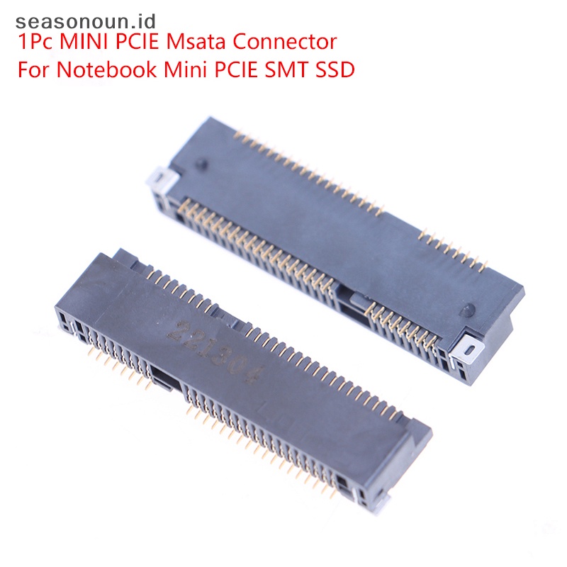 Seasonoun 1Pc Konektor MINI PCIE Msata PCI-E Socket Slot 52P Card Holder Tinggi 4.0MM.