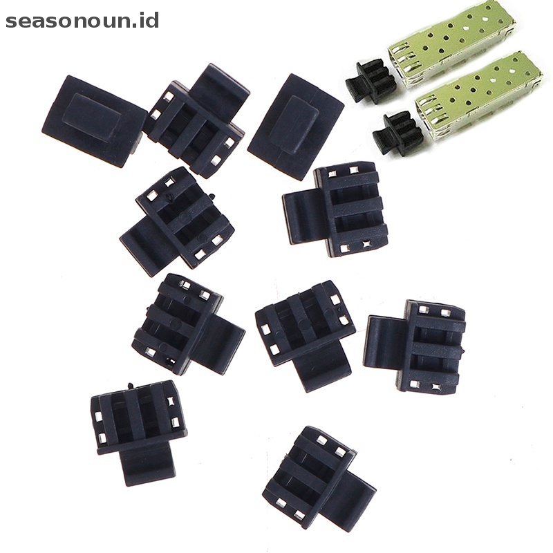 Seasonoun 10pc Penutup Pelindung SFP Fiber Module Covers Dust Cap Cage Colokan Debu.