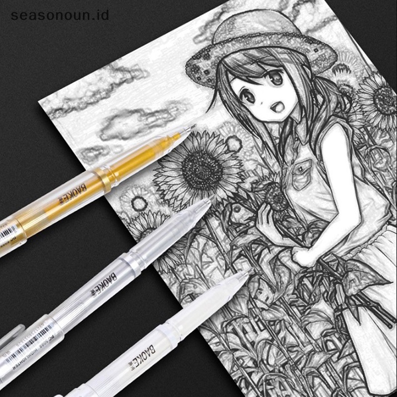 Seasonoun DIY Logam Tahan Air Permanen Cat Spidol Emas Putih Perak 1.0mm Resin Cetakan Pen Art paing Perlengkapan.