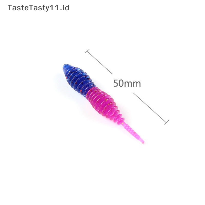 Tastetasty 10pcs Baru Silikon Lembut 5cm 1g wiggler 50mm 1g Depan Belakang Dua Warna.