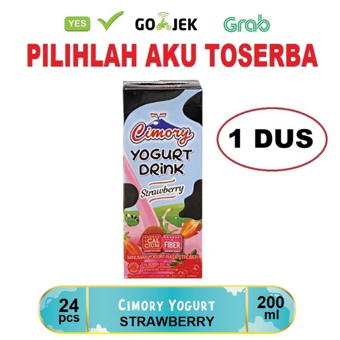 CIMORY YOGURT Drink STRAWBERRY 200 ml - ( HARGA 1 DUS ISI 24 pcs )