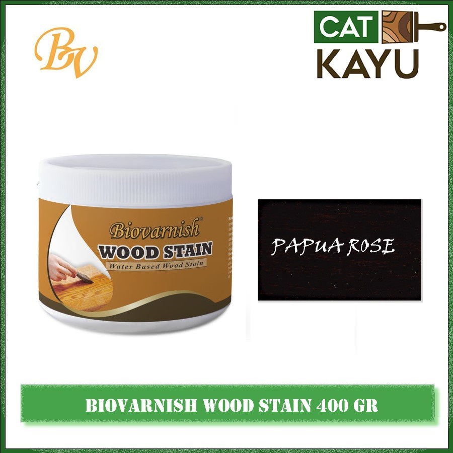 Biopaint Pernis Waterbase Biovarnis Wood Stain 400 gram Papua Rose Sten Kayu
