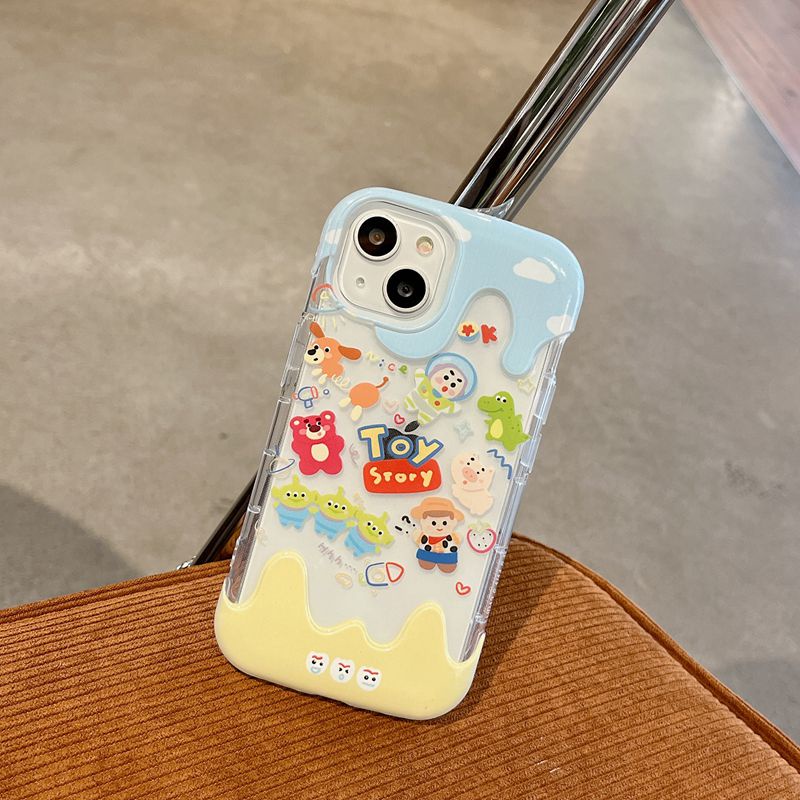 【3D Ice Cream】Cute Clear Toy Story Soft Case IPhone 7 8 Plus XR XS Max 11 12 13 14 Pro Max 14 Plus for Women Girl Gift Cartoon Disney