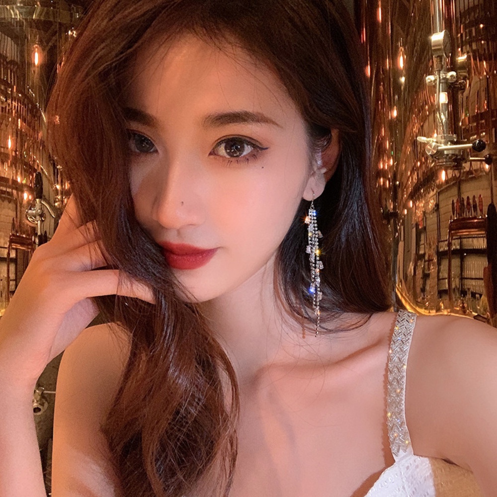 Deartiara Korea Ins Super Abadi Gaya Zirkon Rumbai Anting Earhook Untuk Fashion Wanita Dan Anting-Anting Indah Wanita