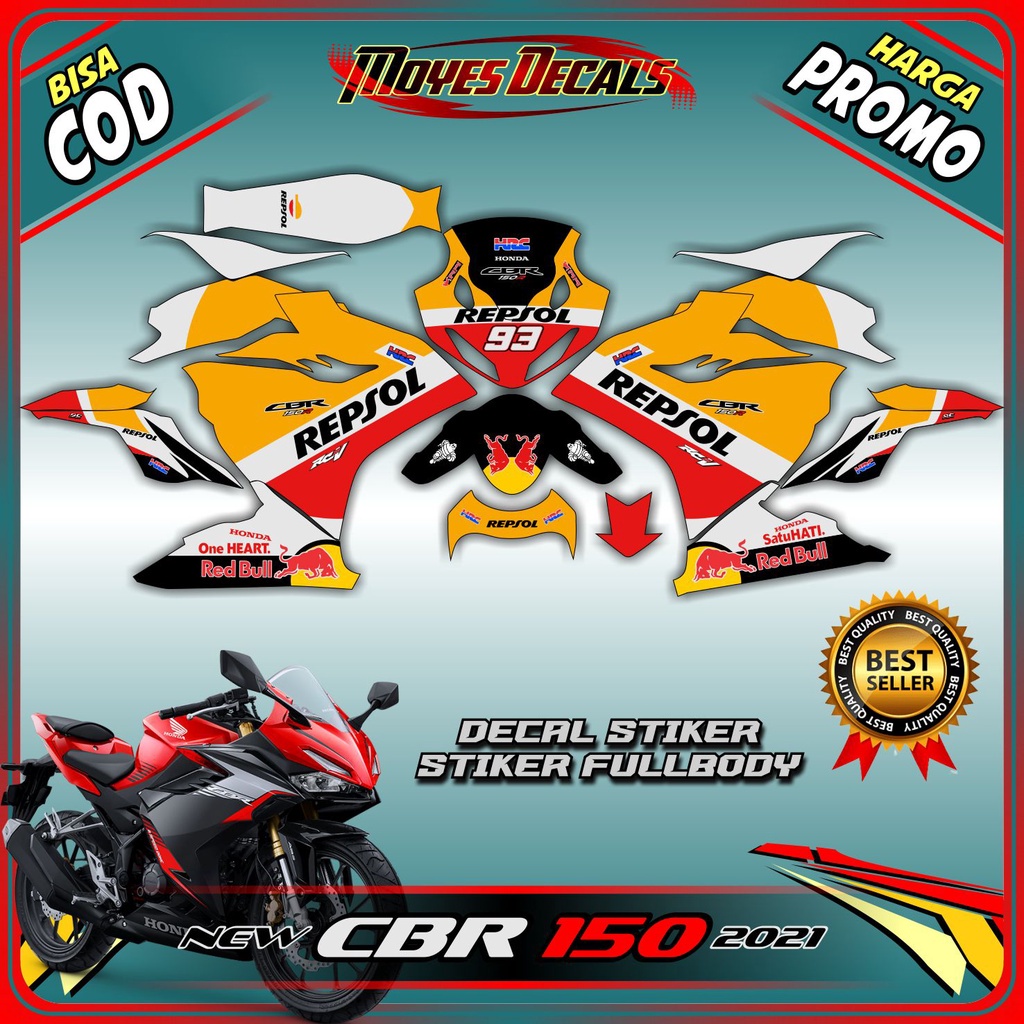 Decal CBR 150 2021 Decal New CBR 150 Full Body Repsol GP