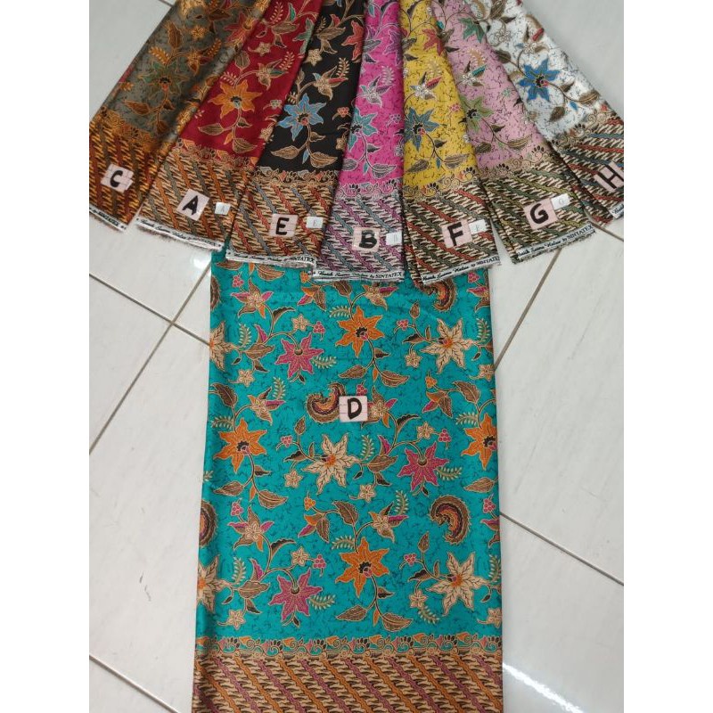 kain batik sutra adem / kain batik sutra meteran / bahan batik semi sutra jatoh