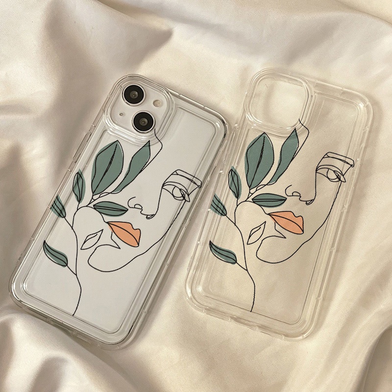 Art Leaves Case Untuk OPPO A5S A7 A12 A12S A11K A16 A16K A16E A16S A54S A3S A5 A8 A9 A9X A11 A11X A57 A57E A57S A17 A17K A74 A76 A77 A77S A94 A95 A96 Airbag Shockproof Cover