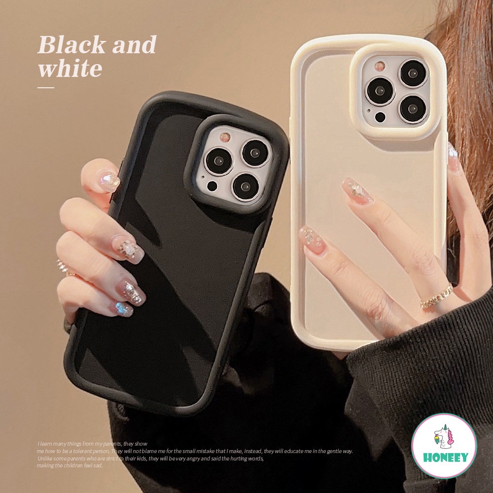 IPHONE Casing Ponsel Tahan Guncangan Retro Minimalis Polos simple Untuk Iphone14 13 12 11 Pro Max14 Plus Case Lucu Mewah Manis Tebal Cover