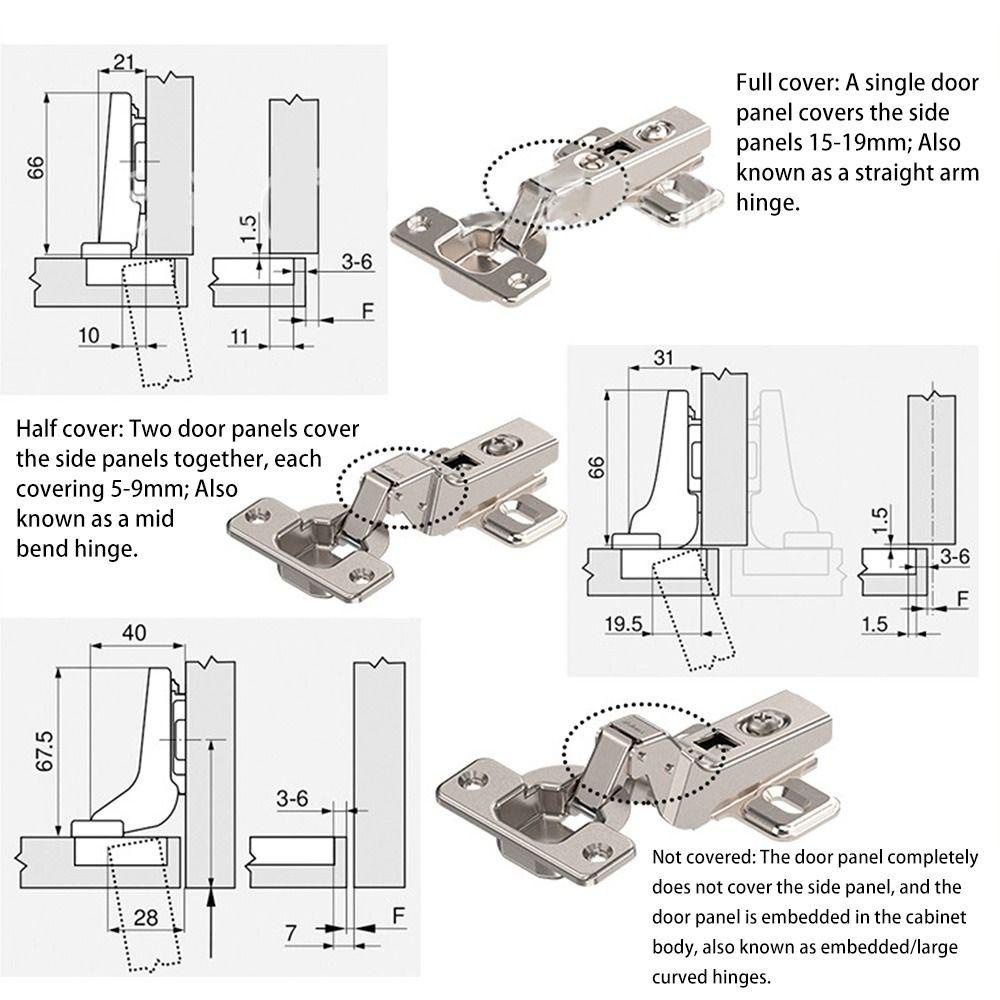 Engsel Nanas Penyangga damper External Straight Arm Fast loading Adjustable Full Obras Hinge