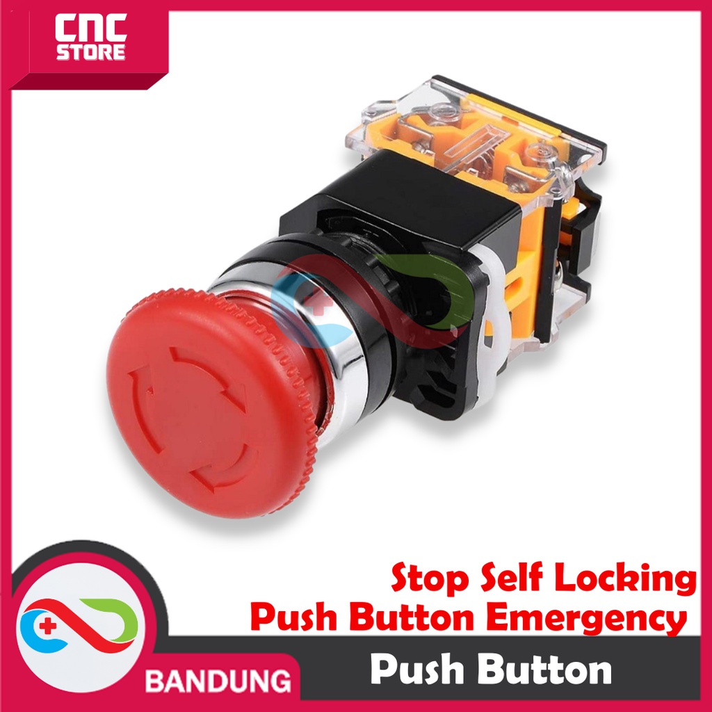 PUSH BUTTON EMERGENCY STOP SELF LOCKING 22MM 10A UPTO 660VAC LA38-11ZS