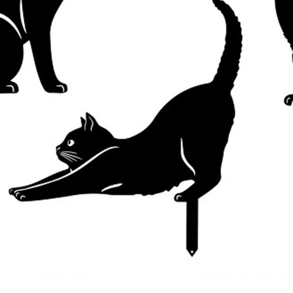 TOP Patung Logam Kucing High Quality Iron Art Metal Ground Inserted Pile