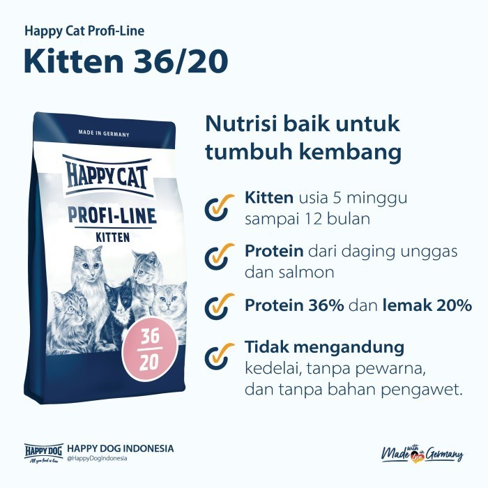 Happy Cat Profi-line Kitten 1kg Makanan Kucing Happy Cat Profiline