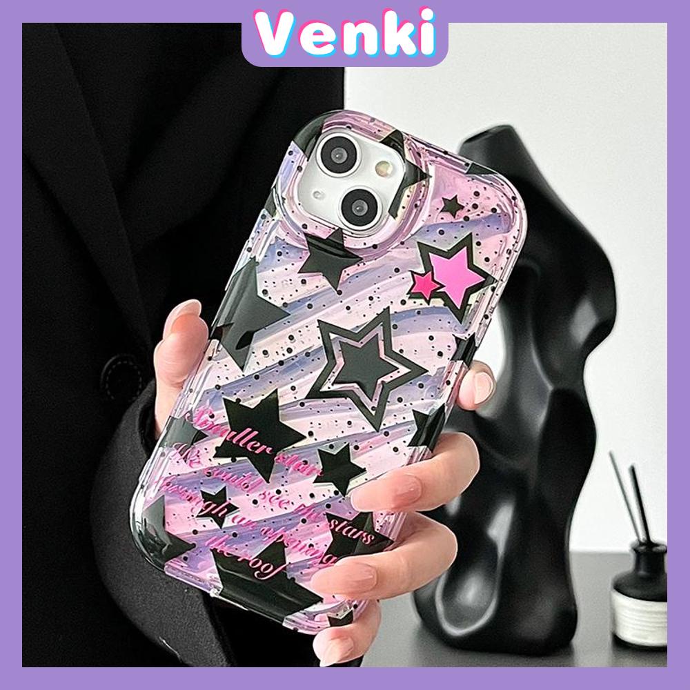 VENKI - For iPhone 11 iPhone Case Laser Reflective Transparent Phone Case TPU Soft Shockproof Airbag Case Protective Camera Star Compatible with iPhone 14 13 Pro max 12 Pro Max