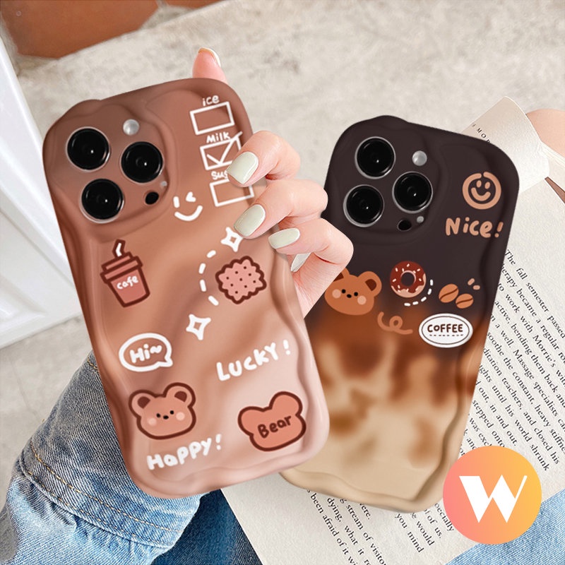 Casing Tpu Lembut 3D Wavy Curved Edge Smiley Gradient Cute Bear Untuk Vivo Y15 Y33s Y91C Y11 Y15s Y30 Y15A Y35 Y12 Y20 Y16 Y17 Y22s Y22 Y31 Y91 Y95 Y12s Y20i Y51A Y21s Y21 Y12i Y02 Y51