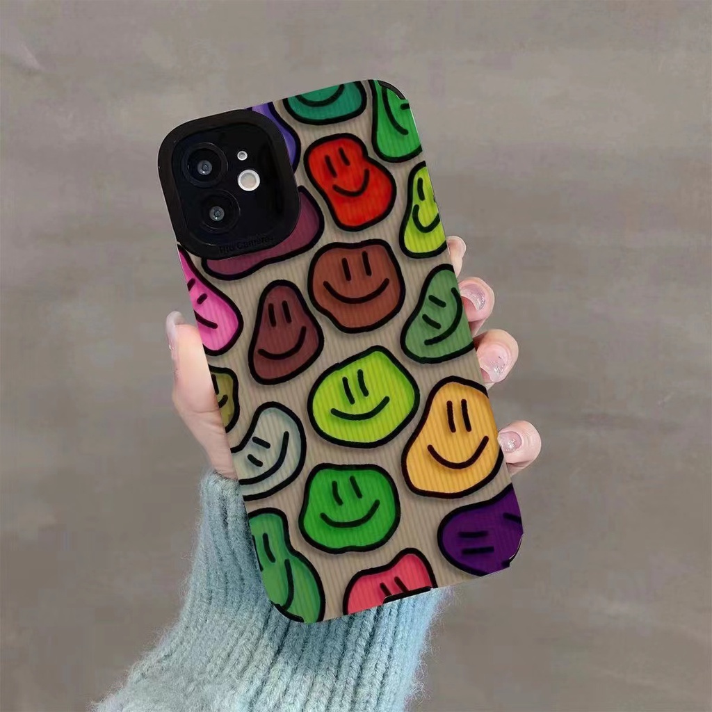 Colorful Twisted Smiling Face Soft Case HP Samsung Galaxy A21S A12 A50S A30S A20 A30 A32 A22S A52S A72 A10S A33 A53 A73 A13 A04S A23 A51 A71 A31 FTD Women Girl Casing