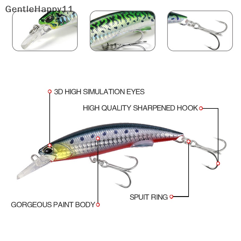 Gentlehappy Minnow 90mm 40g Umpan Pancing Renang Engkol Wastafel bass deep diving lure id