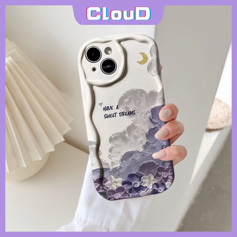 Case Bunga Lukisan Cat Minyak Untuk Samsung A14 A12 A13 A31 A10s A04s A20 A30 A20s A03 A52s A04 A23 A50 A30s A03s A24 A02s A21s A51 A52 A32 A11 A50s Soft Tpu 3D Wavy Curved Edge Cover