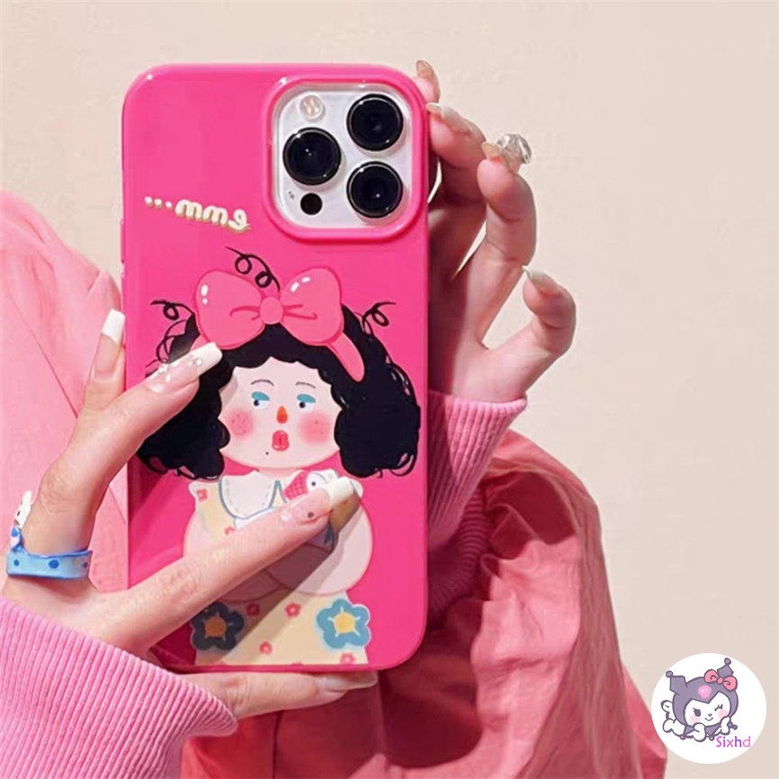 IPHONE Kompatibel Untuk Iphone14 13 12 11 Pro Max SE 2020 X Xr Xs Max8 7 6Plus Lucu Menyenangkan Gadis Gemuk Ponsel Silikon Case Lembut Anti Jatuh Pelindung TPU Cover XJJJJ