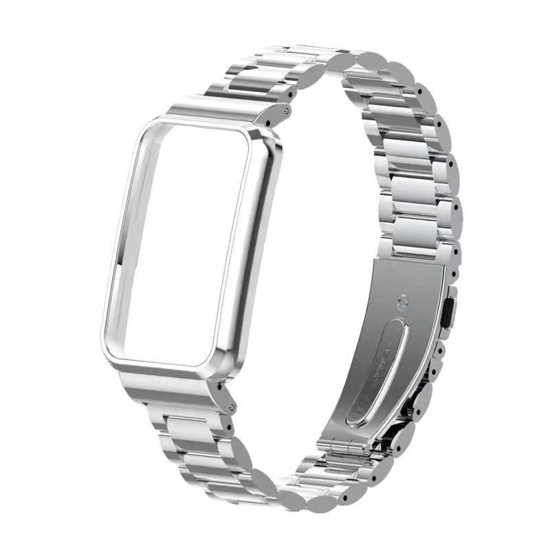 Stainless Steel Strap with Case Metal Bracelet Replacement for Huawei Band 7 6 / Honor Band 6